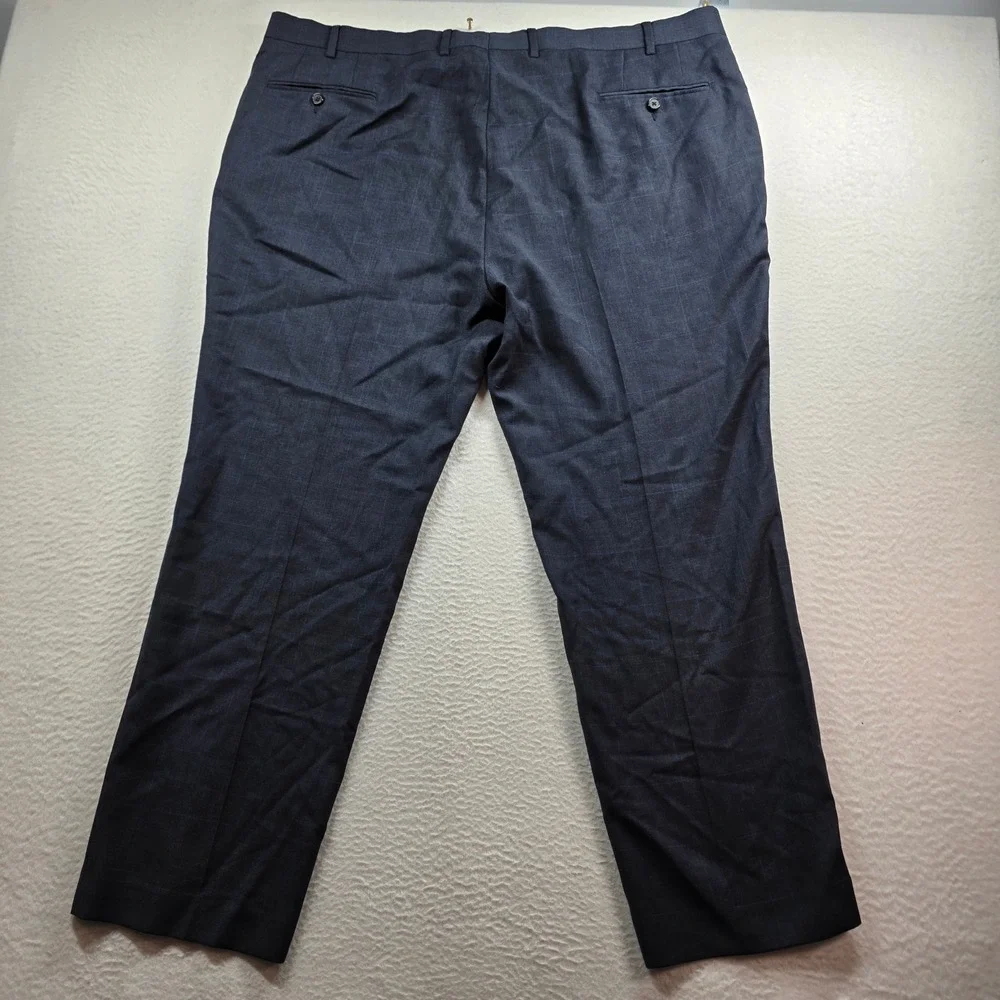 Lauren Ralph Lauren Dress Pants Mens 44x30 Blue Wool Glen Plaid Natural Stretch